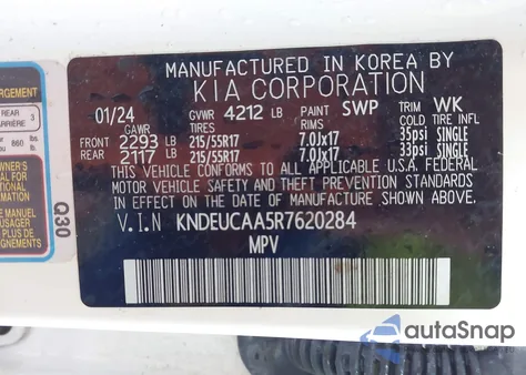 2024 Kia Seltos S из США, поврежденный, VIN KNDEUCAA5R7620284